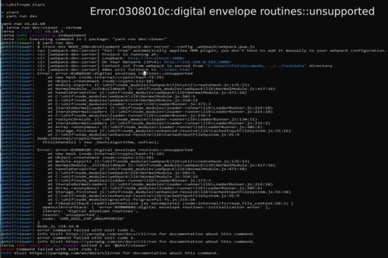 Error:0308010c:digital envelope routines::unsupported
