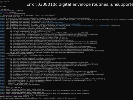 Error:0308010c:digital envelope routines::unsupported